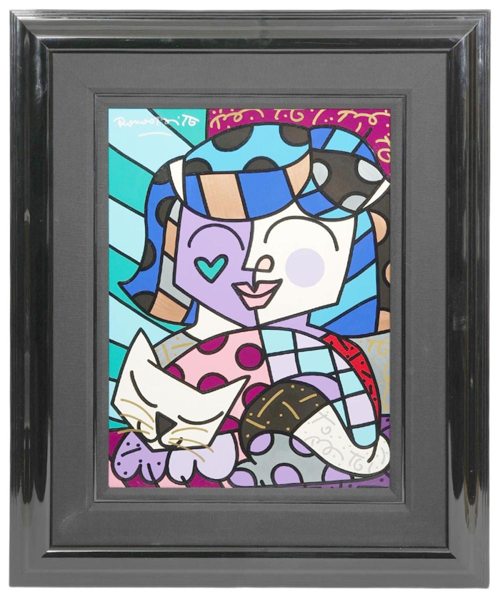 Original Romero Britto 'The White' Painting sold by Abington Auction Gallery, lot 85 — auction record photograph