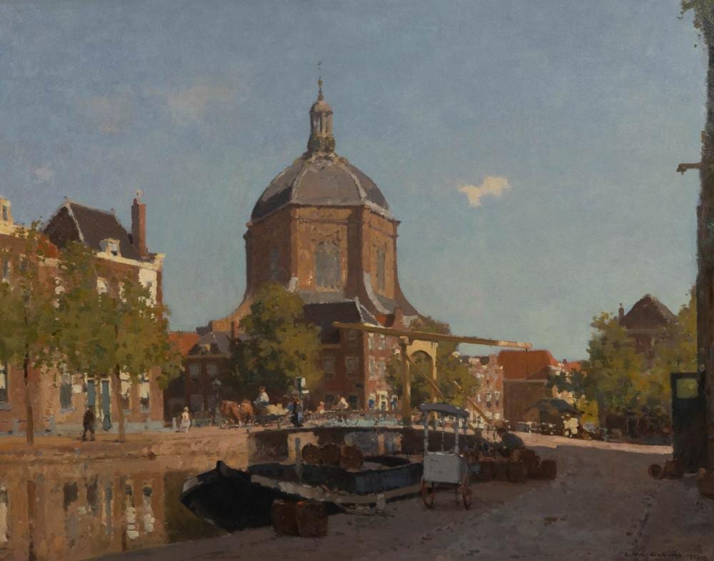 Cornelis Vreedenburgh comparable auction result: cornelis vreedenburgh 1880 1946 gezicht op oude singel en de marekerk te leiden