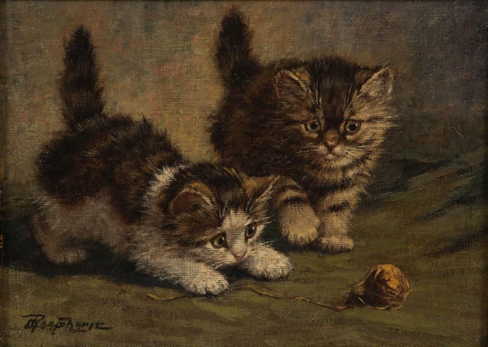 Cornelis Raaphorst comparable auction result: cornelis raaphorst 1875 1954 twee spelende kittens