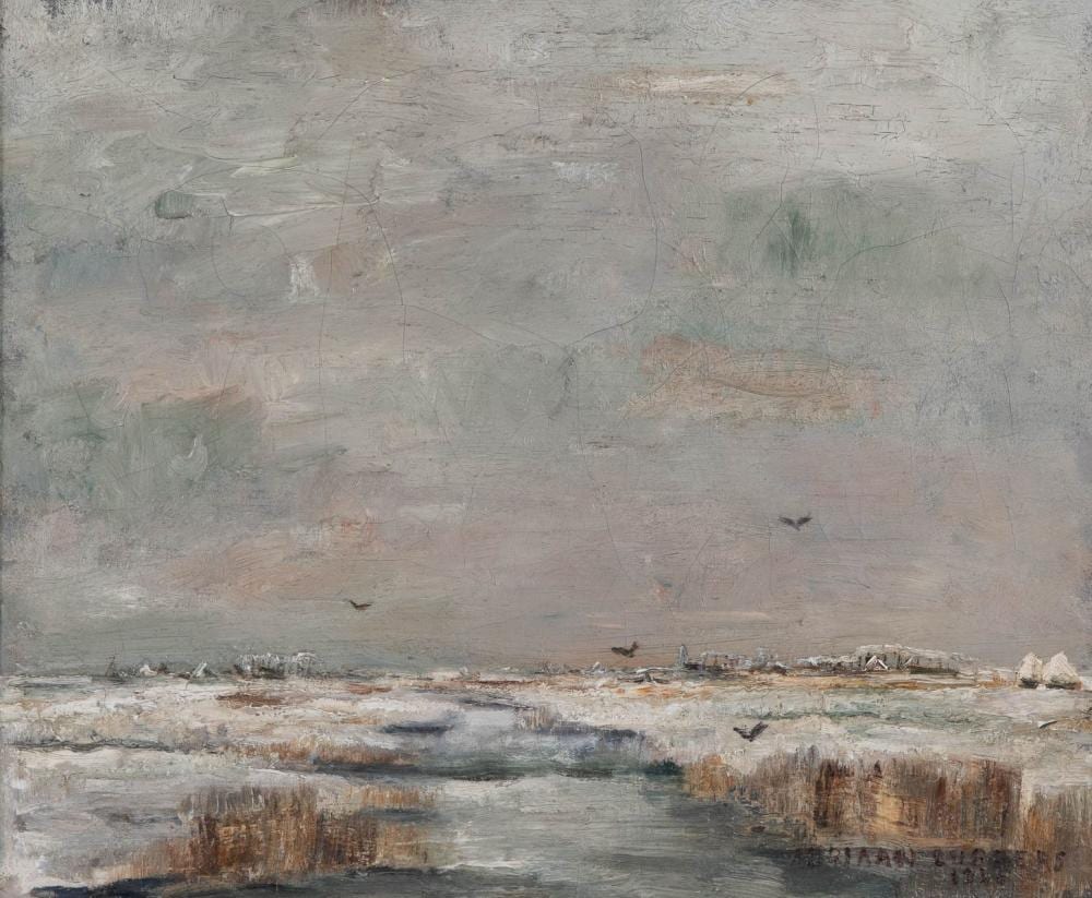 Adriaan Lubbers comparable auction result: adriaan lubbers 1892 1954 winterlandschap met opvliegende kraaien