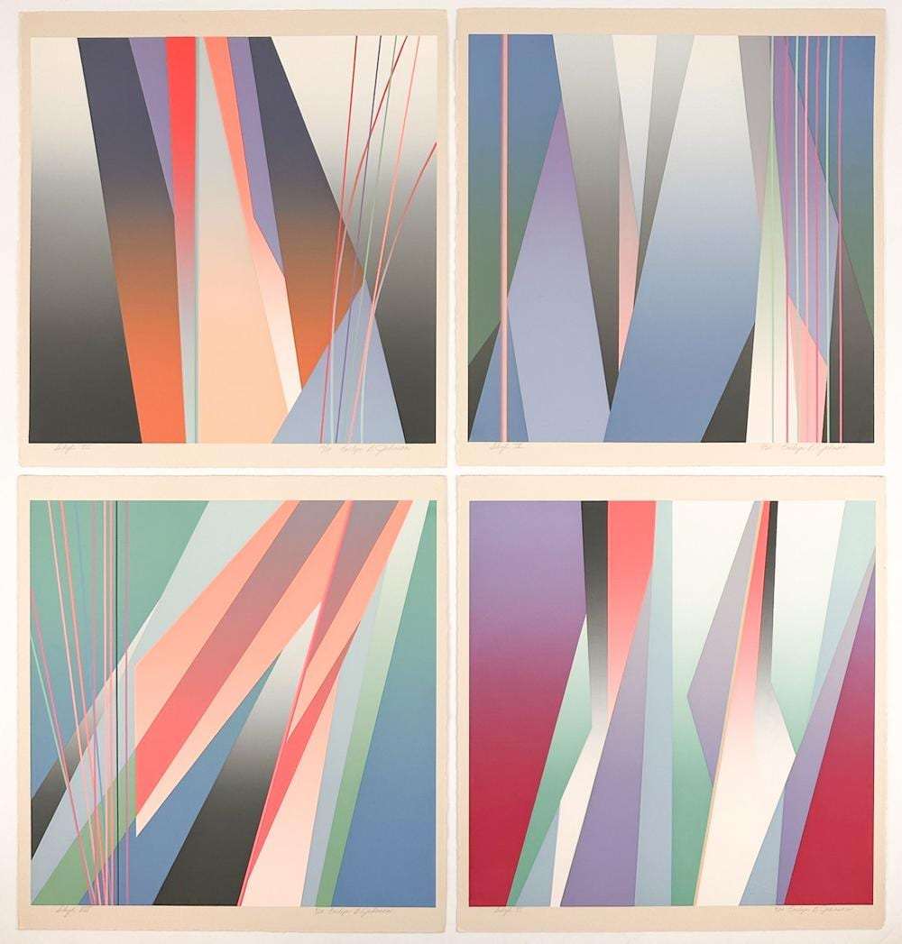 evelyn b johnson 20th century lot of 4 screenprints from the sibyl series · Hughes Auctions · 2026-03-29 Evelyn B. Johnson comparable auction result: evelyn b johnson 20th century lot of 4 screenprints from the sibyl series