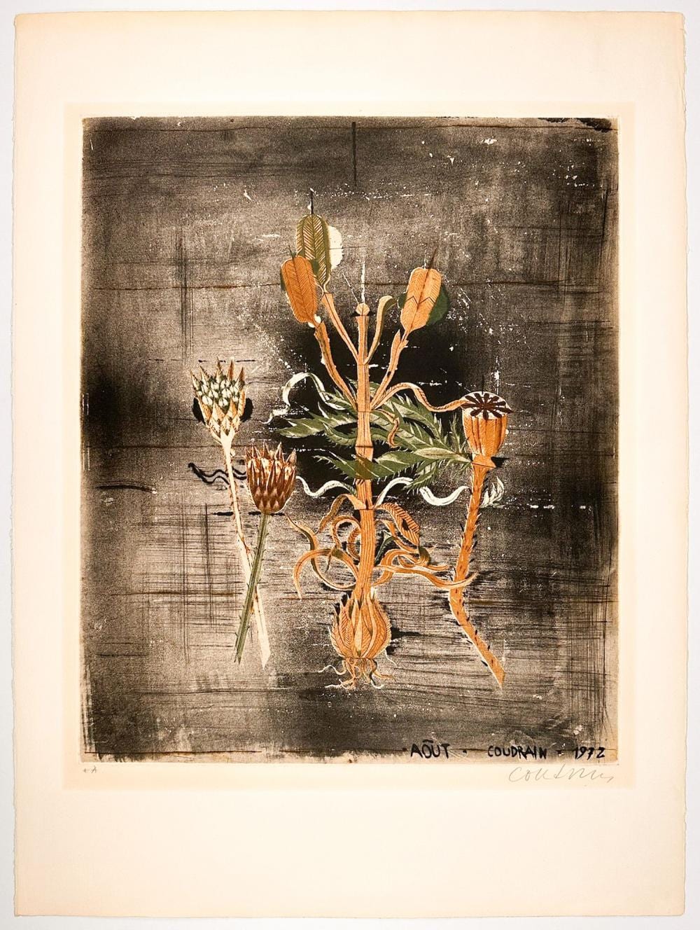 Brigitte Coudrain comparable auction result: brigitte coudrain b 1934 etching on paper aout 1972 artists proof
