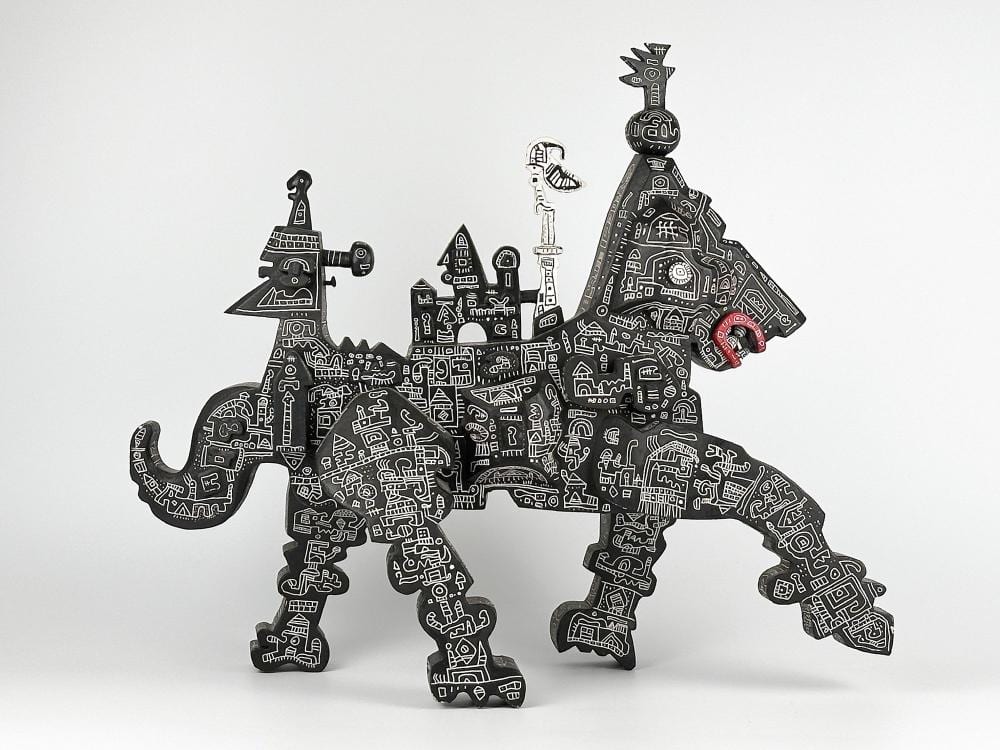 ynez johnston 1920 2019 mixed media sculpture paint on wood creature · Hughes Auctions · 2026-03-29 Ynez Johnston comparable auction result: ynez johnston 1920 2019 mixed media sculpture paint on wood creature