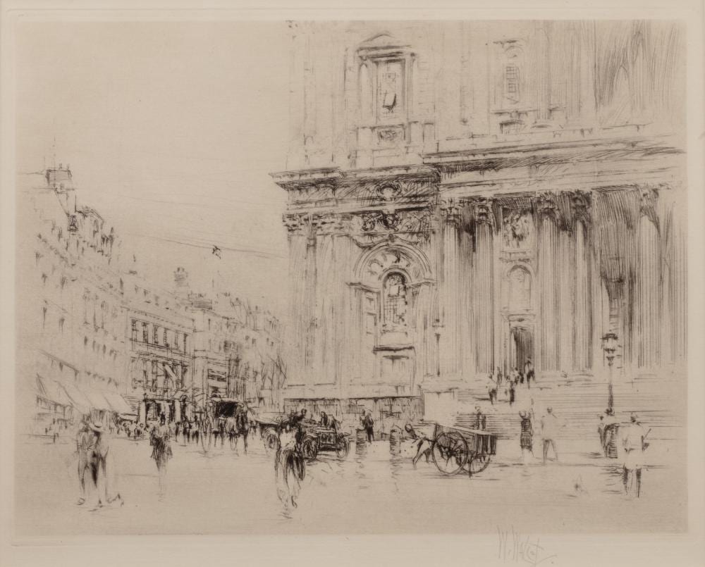 William Walcot comparable auction result: william walcot 1874 1943 st paul s london pencil signed to the margin etching 17 x 22cm