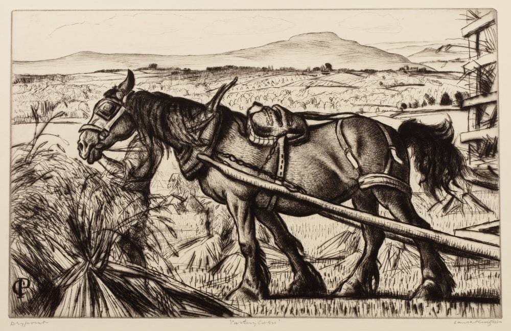Laura Knight comparable auction result: laura knight 1877 1970 carting corn pencil signed and titled to the margin drypoint 20 x 31cm unframed