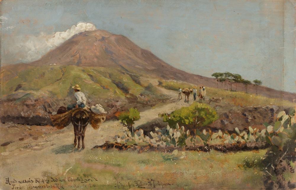Holger Hvitfeldt Jerichau comparable auction result: holger hvitfeldt jerichau 1861 1900 figures and donkeys on a mountain approach signed indistinctly inscribed with title further inscribed verso oil on panel 23 x 36 cm