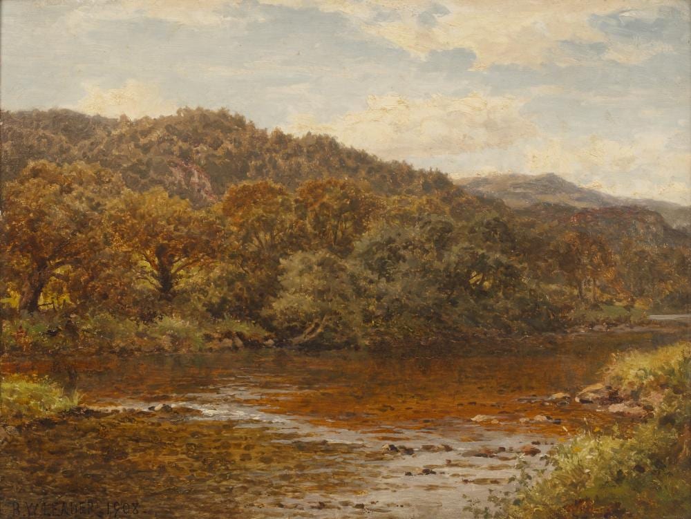 Benjamin Williams Leader comparable auction result: benjamin williams leader 1831 1923 on the llugwy north wales signed and dated 1908 oil on board 31 5 x 41 5cm