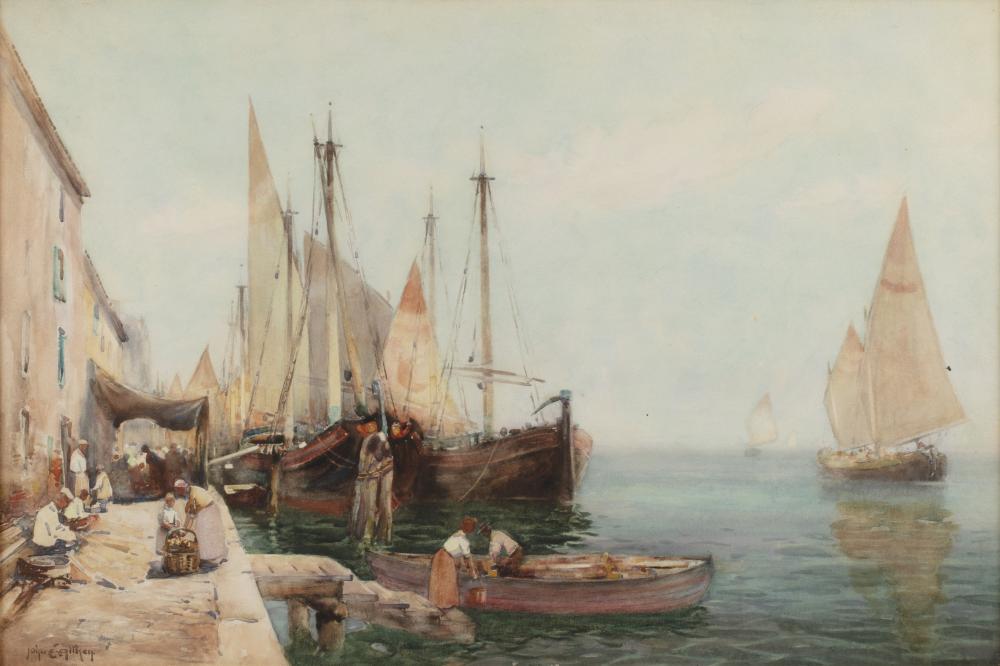 John Ernest Aitken comparable auction result: john ernest aitken 1881 1957 traders and fishers venice signed watercolour 33 x 49cm