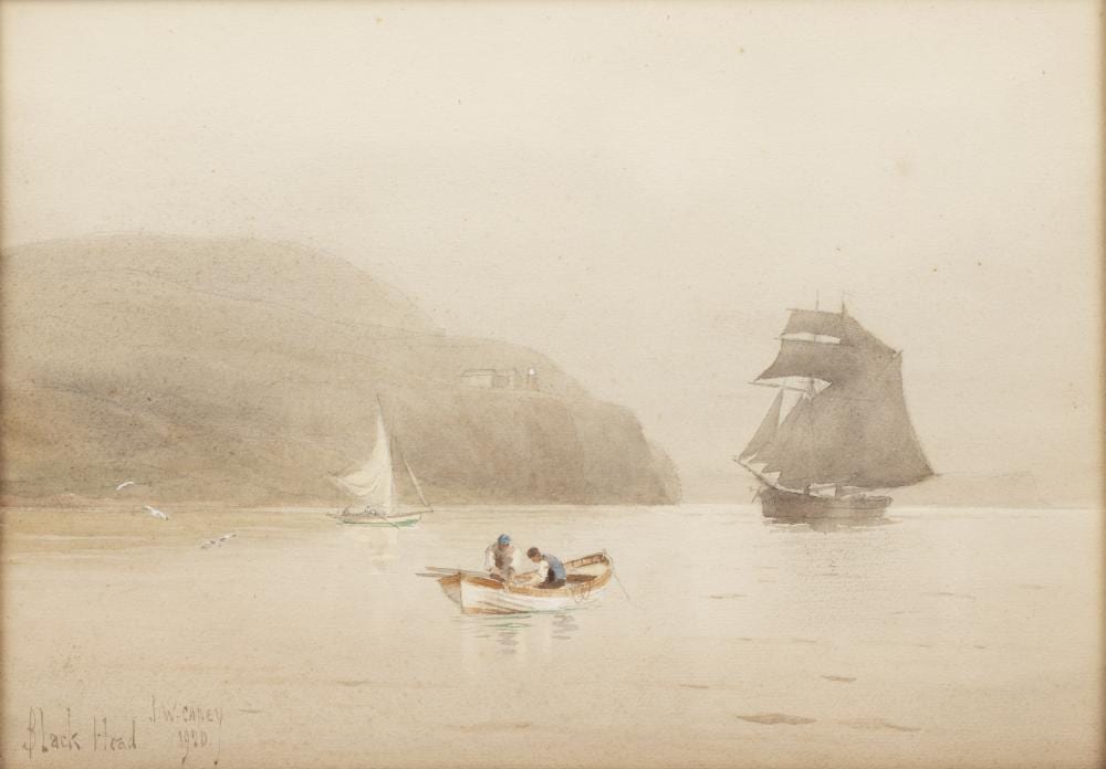 Joseph William Carey comparable auction result: joseph william carey 1859 1937 blackhead signed dated 1920 and inscribed with title watercolour 25 5 x 36 5cm
