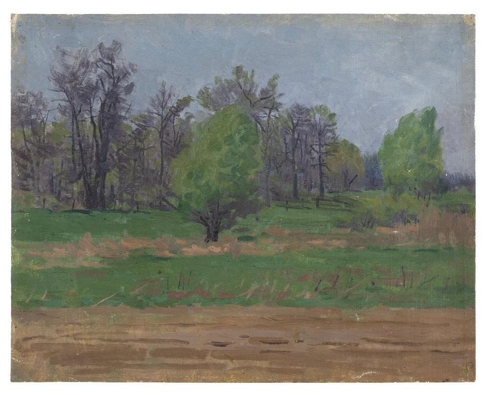 Richard Lorenz comparable auction result: richard lorenz germany wisconsin 1858 1915 park in spring oil on unstretched canvas 9 75 x 12 5 unframed