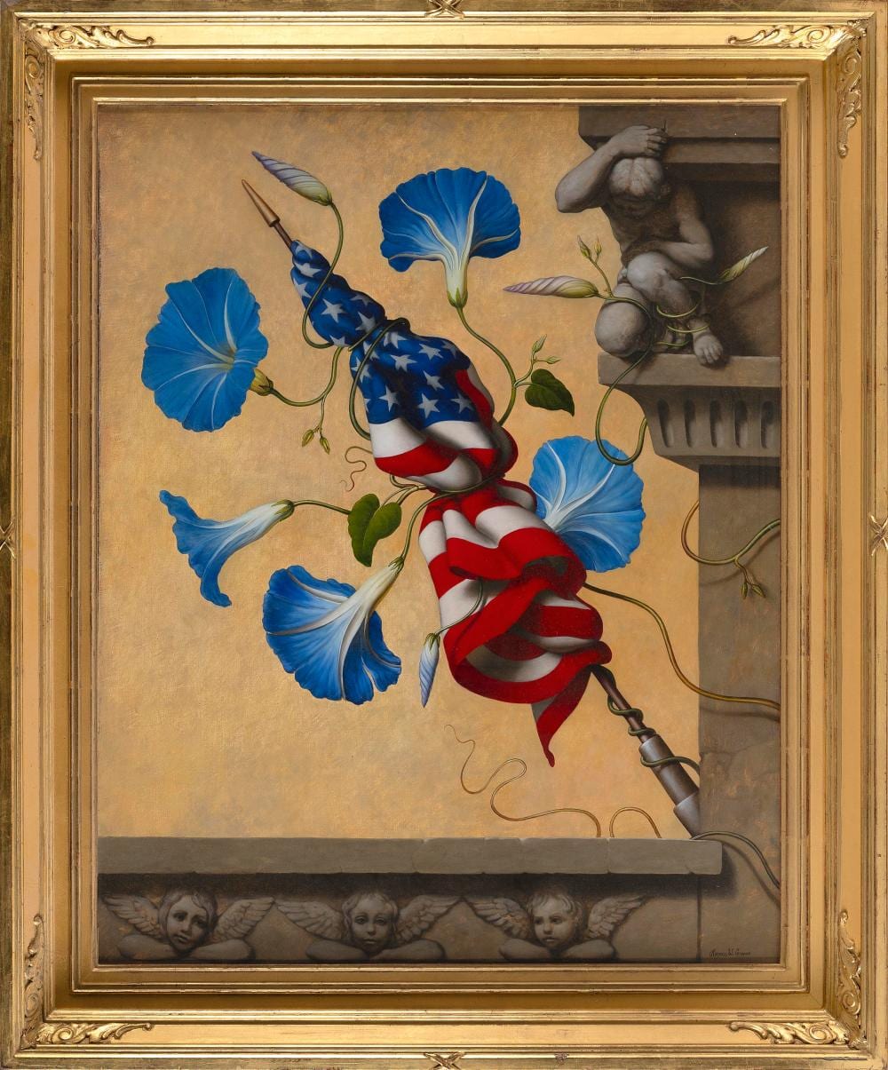 Russell (1968) Gordon comparable auction result: russell w gordon new york 1968 morning glory oil on canvas 30 x 24 framed 37 x 30