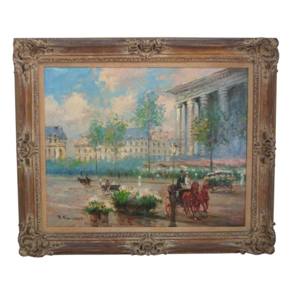 J. Deveau comparable auction result: jacques deveau oil on canvas paris street scene