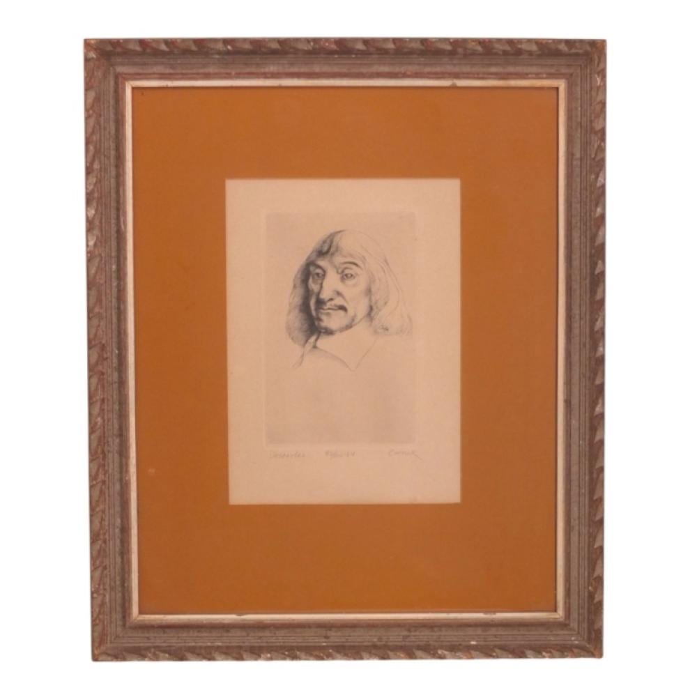 Thomas Cornell comparable auction result: thomas cornell etching descartes 1964