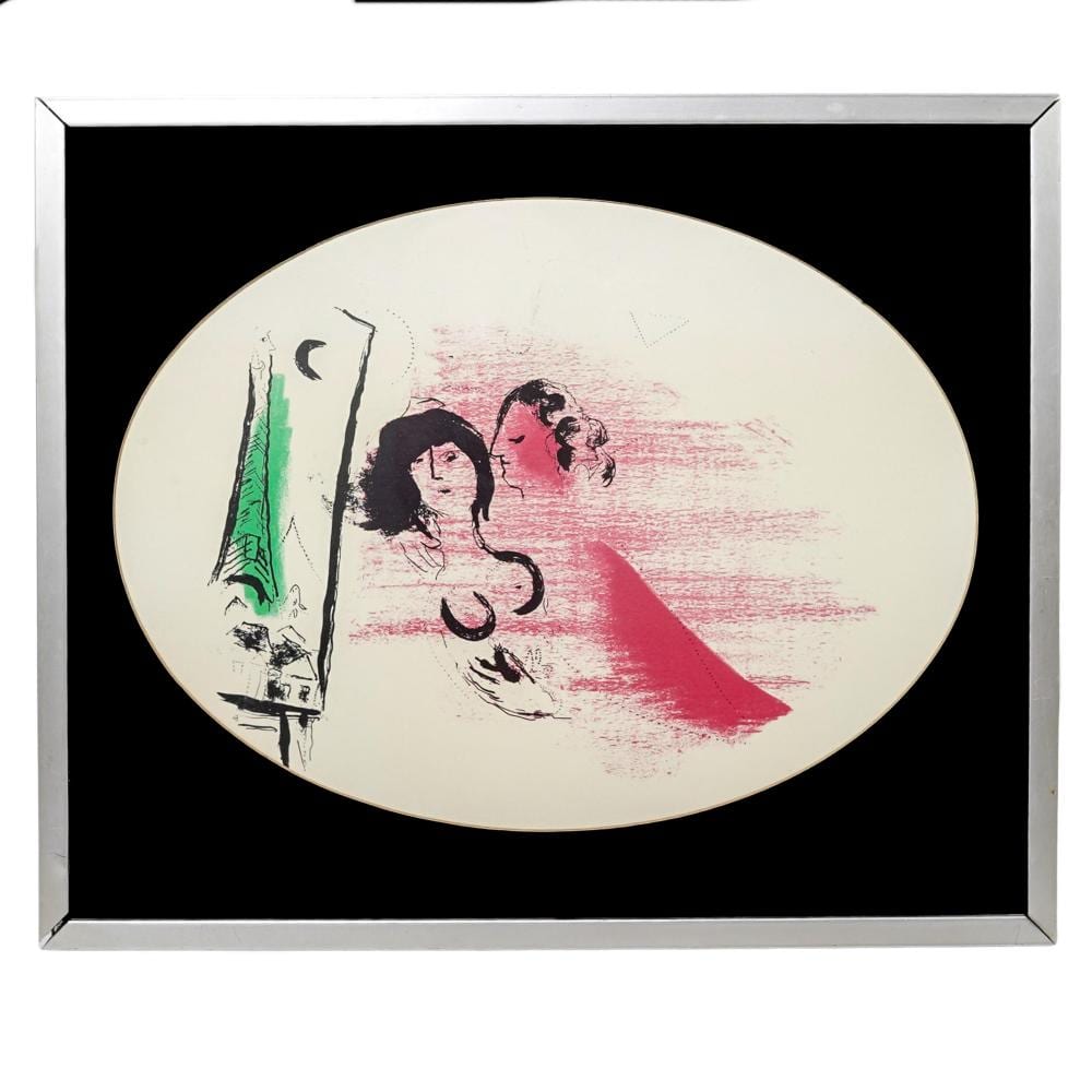 Marc Chagall “Green Eiffel Tower” Lithograph sold by Akiba Galleries, lot 100 — auction record photograph