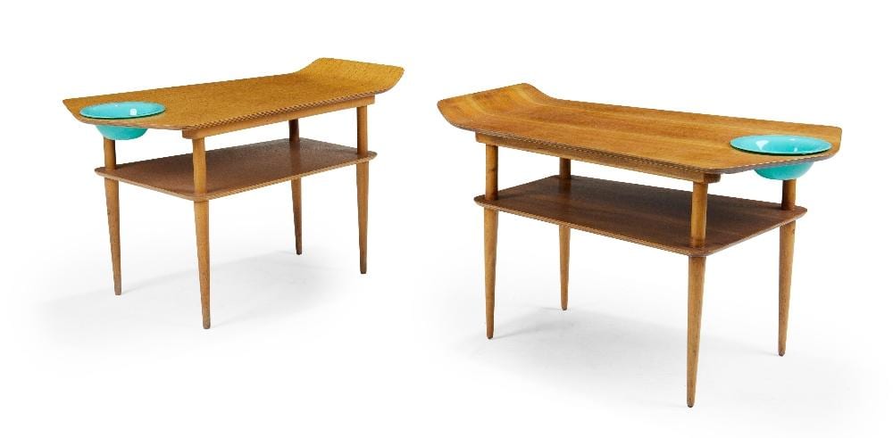 Alfred Drury comparable auction result: a near pair of ski side tables third quarter 20th century designed by e