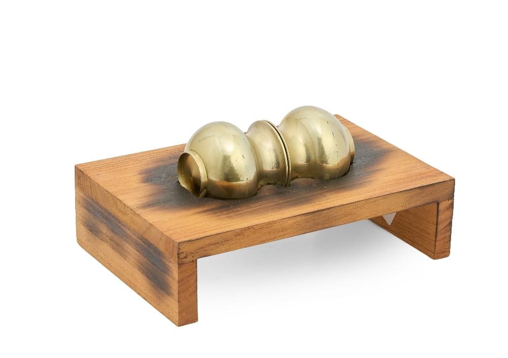 Subodh Gupta comparable auction result: subodh gupta indian b 1964 twins 2008 brass on wooden