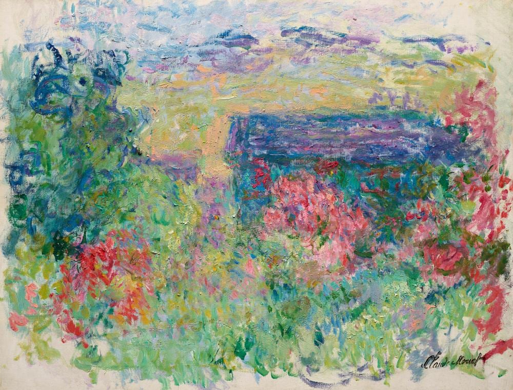 Claude Monet (1840 - 1926). La maison à travers les roses. oil on canvas62. comparable sale