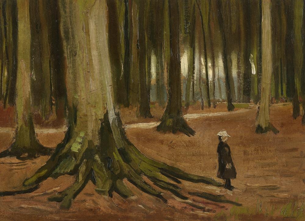 Vincent van Gogh (1853-1890). Meisje in het bosch (A Girl in a Wood). oil o comparable sale