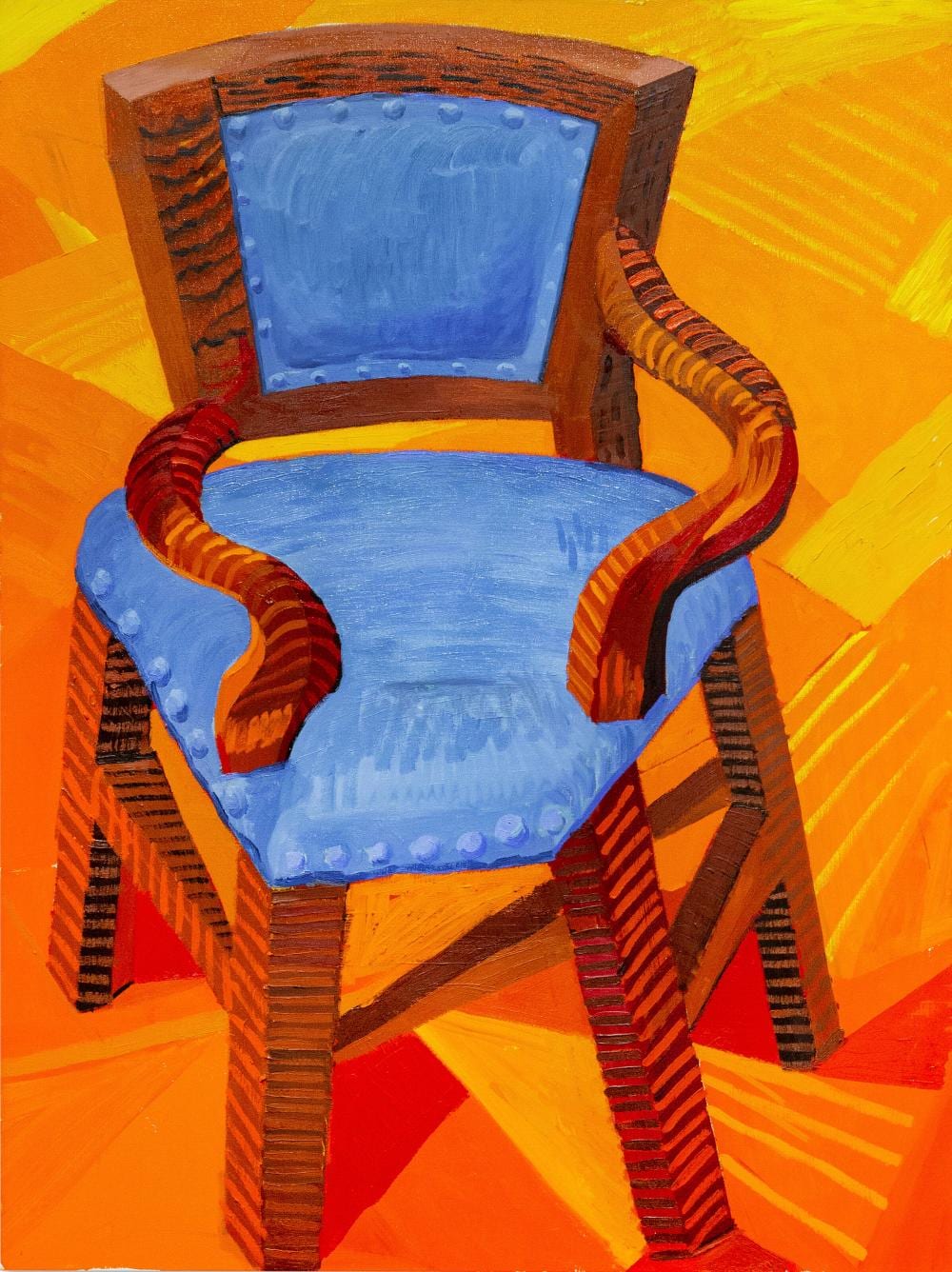 David Hockney (B. 1937). The Chair. oil on canvas121.9 x 91.4 cm. (48 x 36 comparable sale