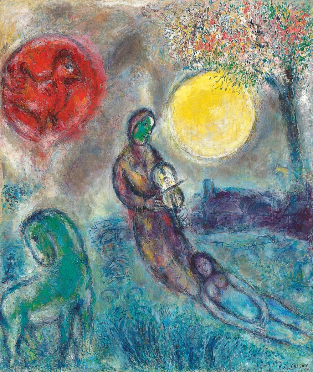 Marc Chagall (1887-1985). Pastorale. oil on canvas135 x 113.7 cm. (53 1/8 x comparable sale