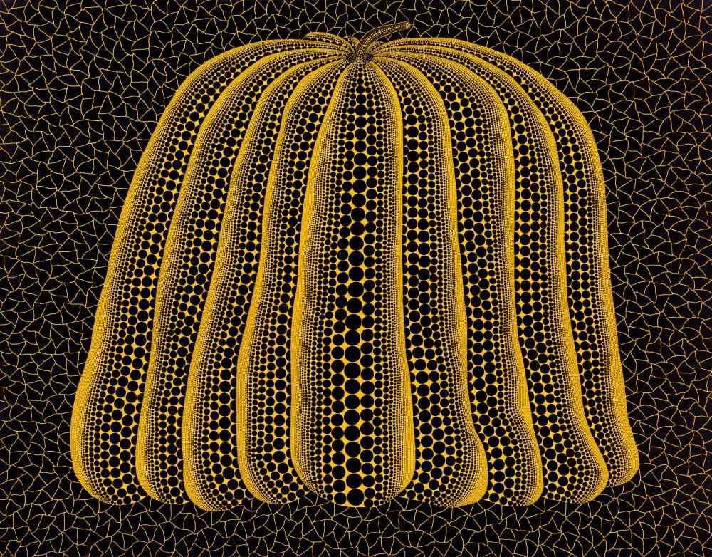 Yayoi Kusama (B. 1929). Pumpkin. acrylic on canvas91 x 116.8 cm. (35 7/8 x comparable sale