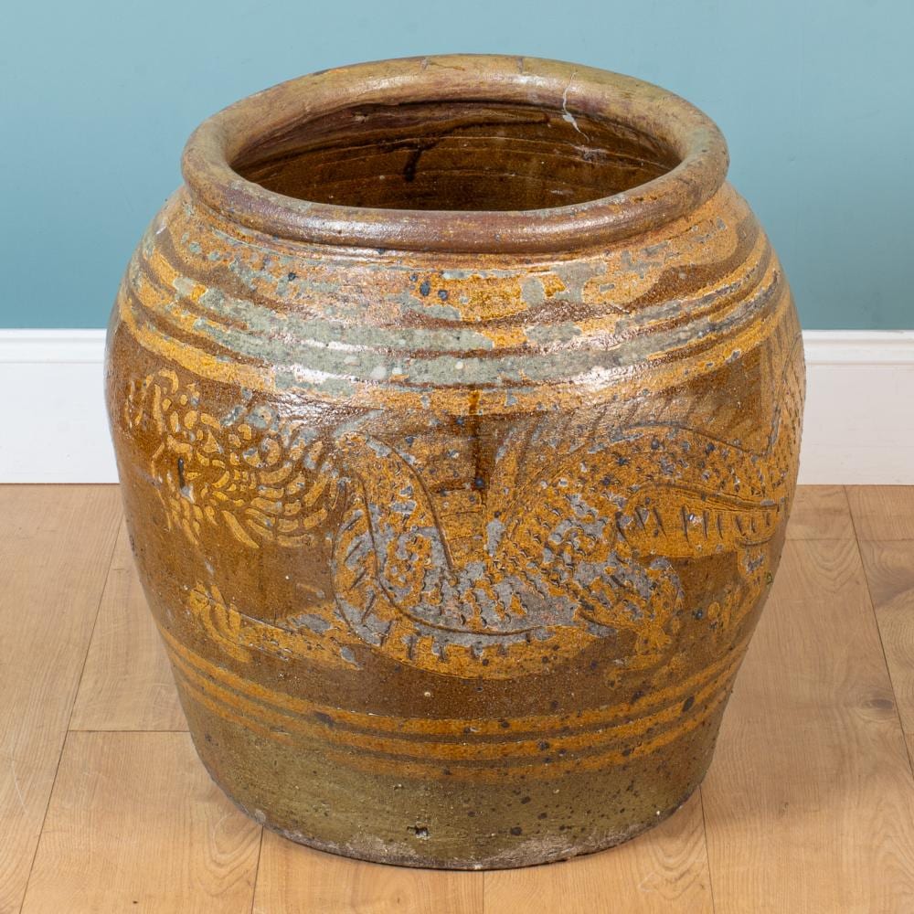 A Chinese Martaban jar or garden planter sold by Mallams, lot 1319 — auction record photograph