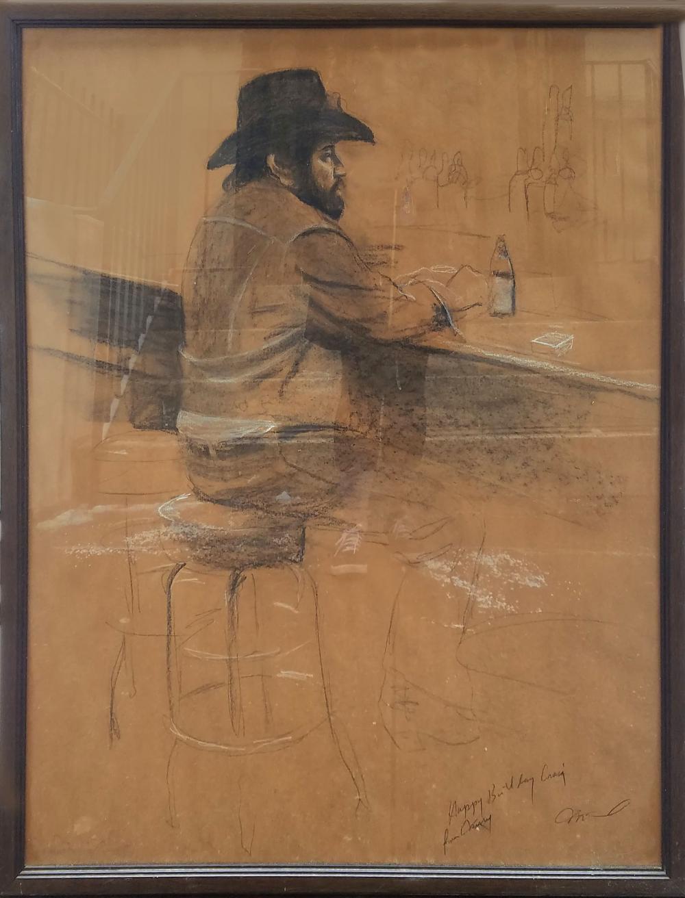 Harry McCormick comparable auction result: harry mccormick cowboy at a bar drawing