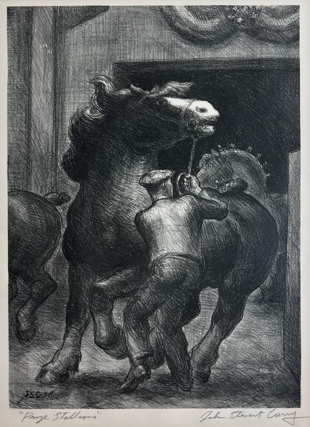 John Steuart Curry comparable auction result: john steuart curry prize stallions