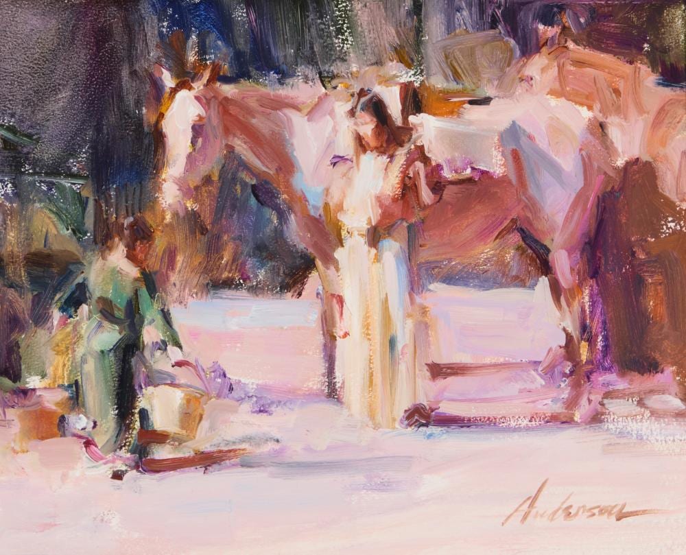 Carolyn Anderson comparable auction result: carolyn anderson b 1948 native figures and horses 2003