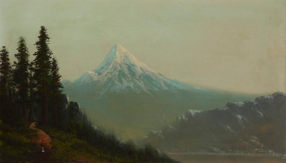 William Weaver Armstrong comparable auction result: william weaver armstrong 1862 1906 mount hood landscape with figure