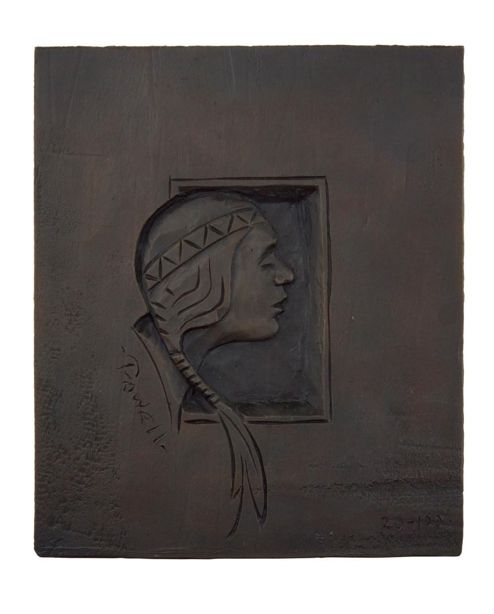 ace powell 1912 1978 american head of a native american man in profile · John Moran Auctioneers · 2026-04-07 Ace Powell comparable auction result: ace powell 1912 1978 american head of a native american man in profile