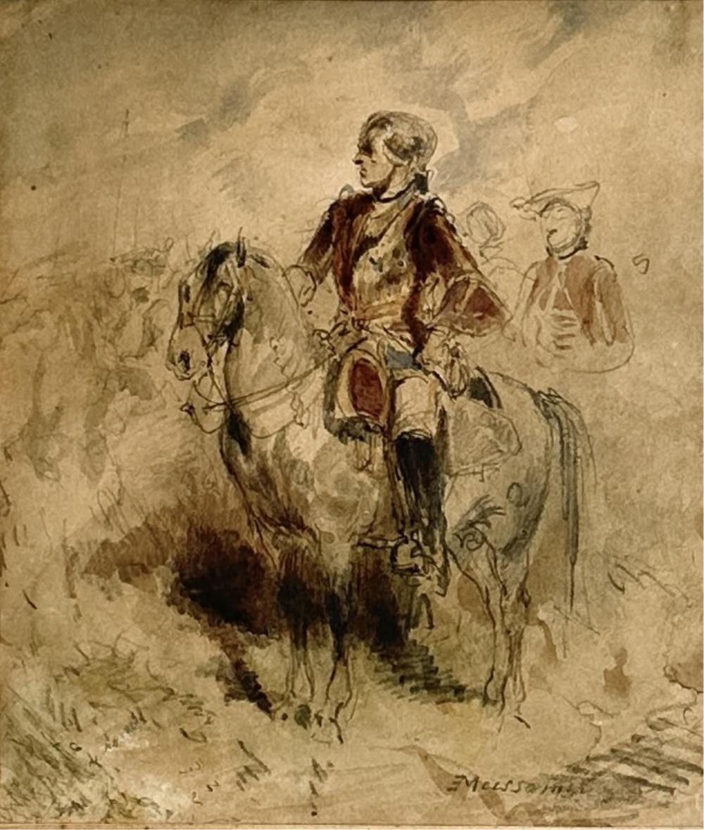 Ernest Meissonier comparable auction result: ernest meissonier 1815 1891 cavaliers aquarelle sign e en bas droite dimensions 15 x 13 cm