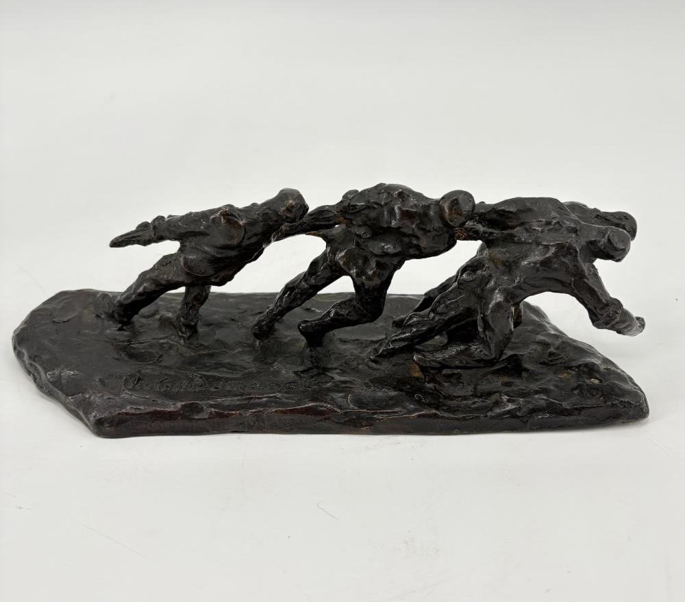 Victor Demanet comparable auction result: victor demanet 1895 1964 les bateliers de la volga sculpture en bronze patine fonc e longueur 22 cm ht 6 cm
