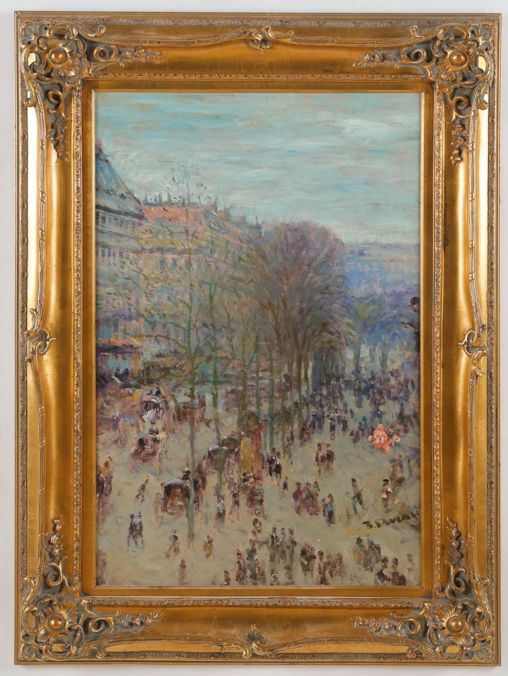 J. Deveau comparable auction result: jacques deveau french b 1937 painting paris boulevard 36 x 24