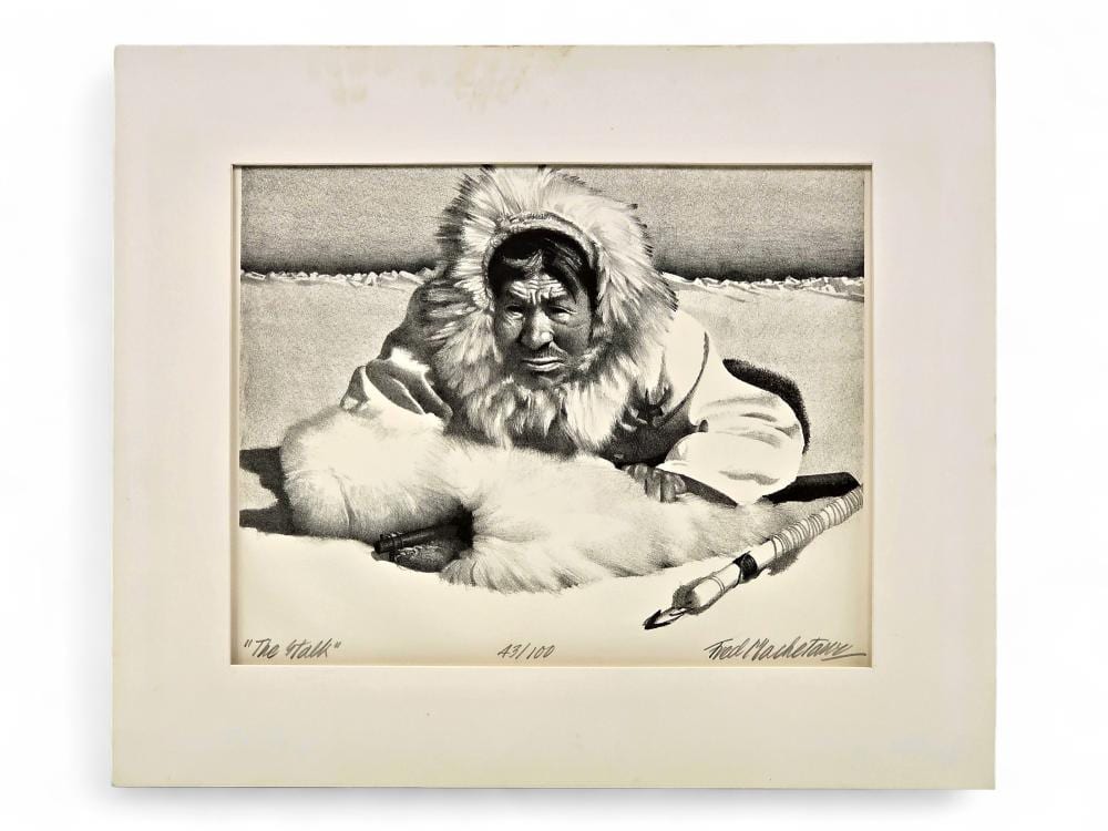 Frederick Machetanz comparable auction result: fred machetanz the stalk stone lithograph