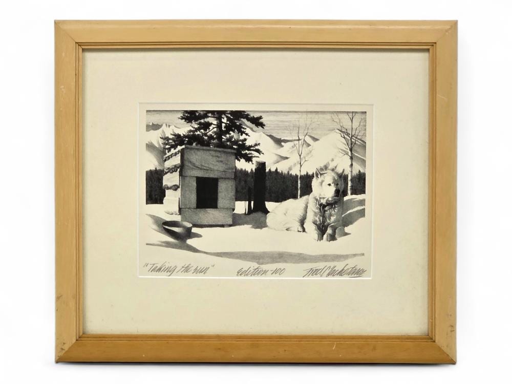 Frederick Machetanz comparable auction result: fred machetanz taking the sun stone lithograph