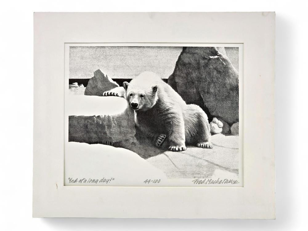 Frederick Machetanz comparable auction result: fred machetanz end of a long day stone lithograph