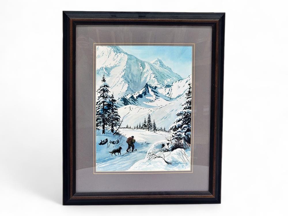 Charles Gause comparable auction result: charles gause the hikers watercolor painting