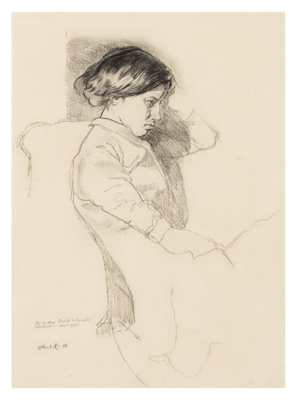 Albert Daniel Rutherston comparable auction result: albert daniel rutherston british 1881 1953 seated girl