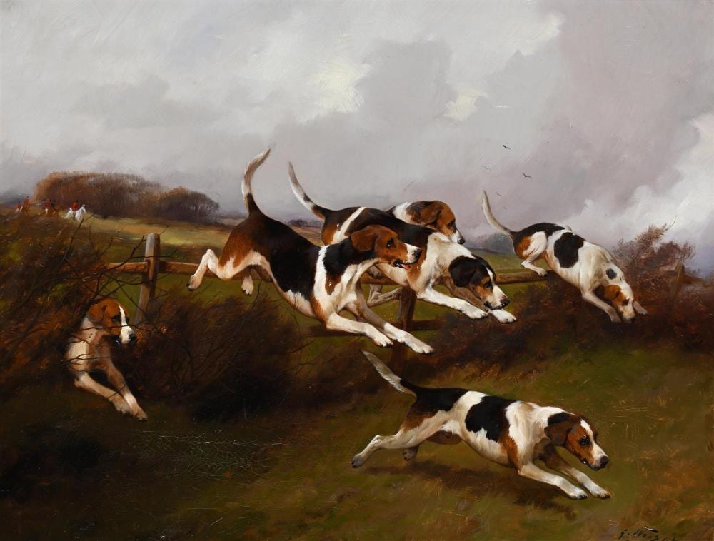 George (1860) Wright comparable auction result: george wright british 1860 1942 hunting hounds