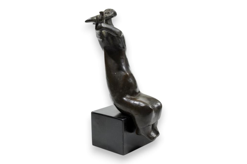 Sydney Kumalo comparable auction result: sydney kumalo sa 1935 1988 bronze seated figure with a bird signed 38cm including base