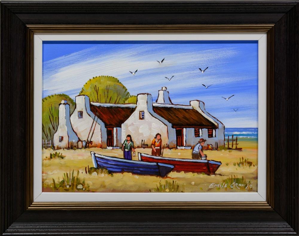 emile cronje sa born 1967 oil coastal cottage and figures signed 24 x 34 · 5th Avenue Auctioneers · 2026-03-29 Emile Cronje comparable auction result: emile cronje sa born 1967 oil coastal cottage and figures signed 24 x 34