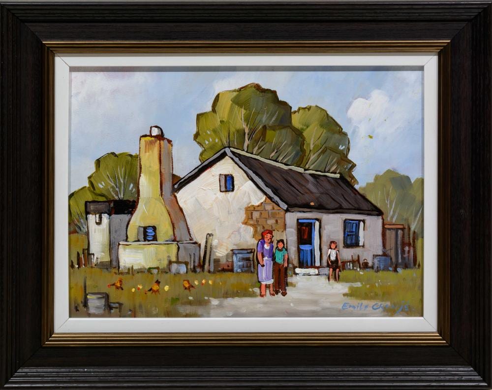 emile cronje sa born 1967 oil cottage and figures signed 24 x 34 · 5th Avenue Auctioneers · 2026-03-29 Emile Cronje comparable auction result: emile cronje sa born 1967 oil cottage and figures signed 24 x 34
