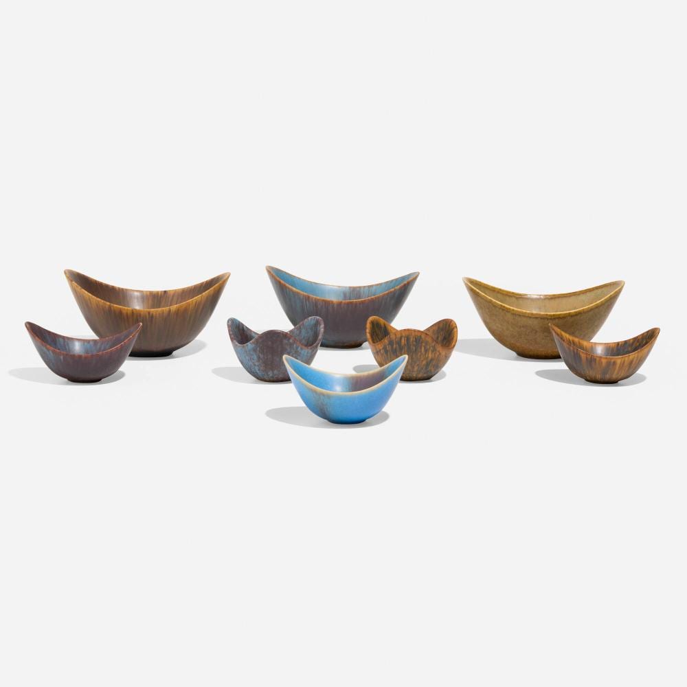 Gunnar Nylund comparable auction result: gunnar nylund collection of eight bowls