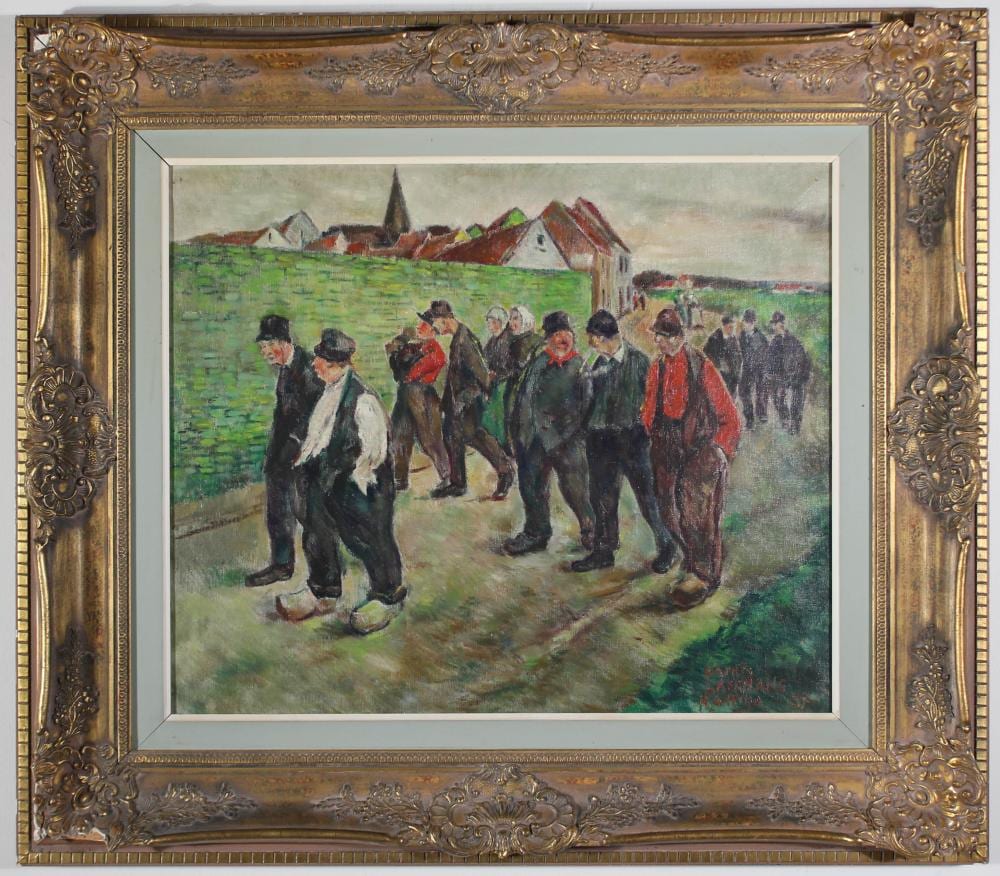 Jules Rambo comparable auction result: jules rambo belgian 1896 1974 oil on canvas emigrants
