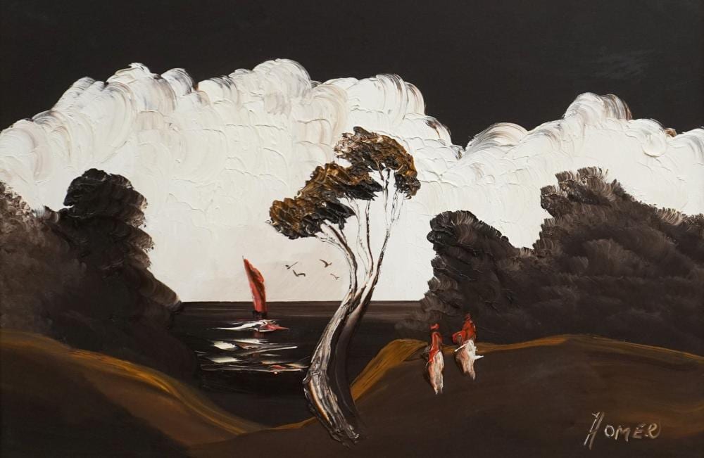 Homer Costello comparable auction result: homer costello american 1899 1977 abstract landscape oil on canvas signed l r frame 28 x 40 in 71 1 x 101 6 cm