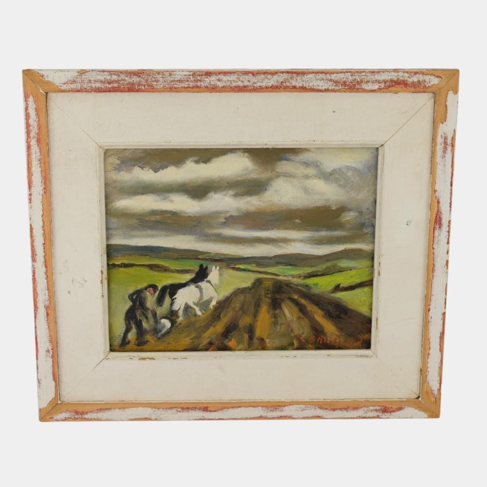 Georgina Klitgaard comparable auction result: georgina klitgaard american 1893 1976 oil on canvas farmer working field painting