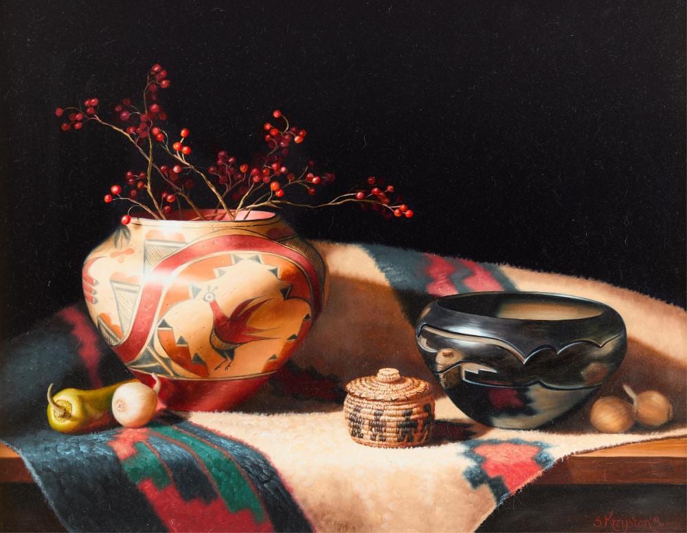 sue krzyston love of the west oil painting 2001 · Revere Auctions · 2026-04-14 Sue Krzyston comparable auction result: sue krzyston love of the west oil painting 2001