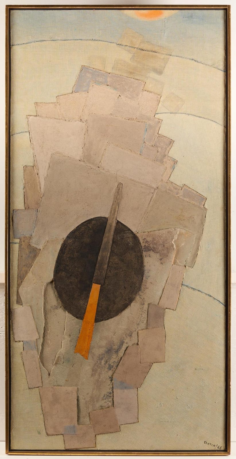 Lee Gatch comparable auction result: lee gatch gemini stone mixed media 1966