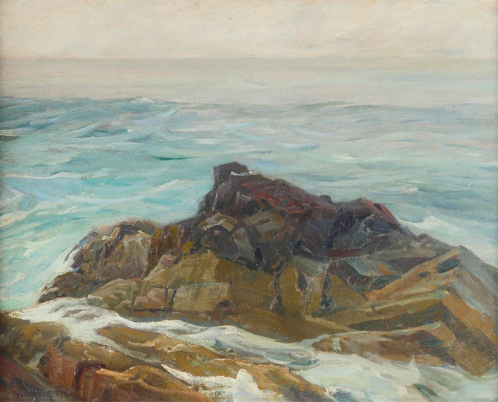 charles herbert woodbury rising tide oil painting · Revere Auctions · 2026-04-14 Charles Herbert Woodbury comparable auction result: charles herbert woodbury rising tide oil painting